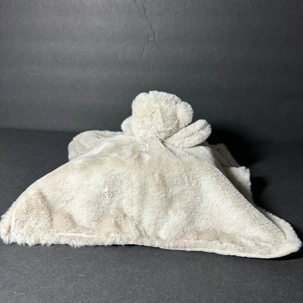 Okie Dokie Beige Taupe Teddy Bear Lovey Security Blanket Baby Plush Soft Toy - Picture 3 of 10